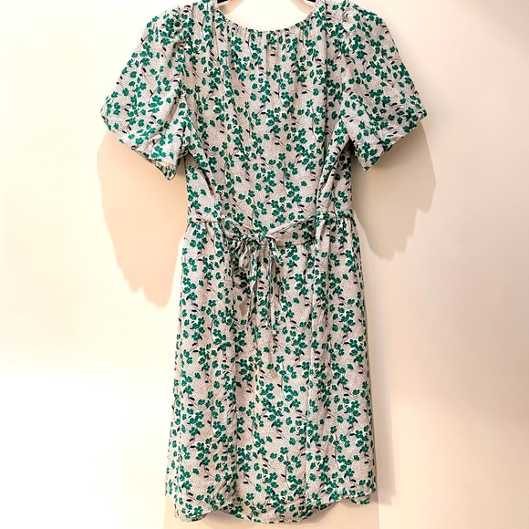 LOFT - Green and White Floral dress (NWT size 4) - Picture 4 of 4